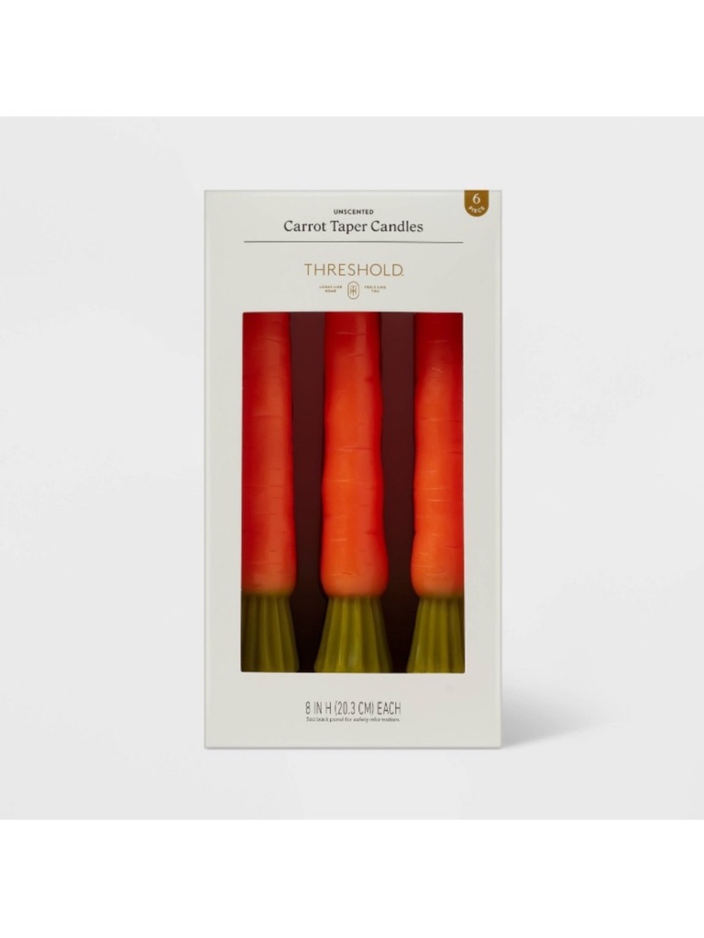 Threshold Orange Carrot Taper Candles set of 6